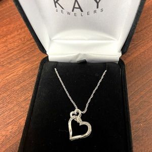 Kay Jeweler Diamond Heart Necklace Sterling Silver